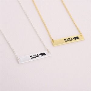Mama Bear Necklace: Gold